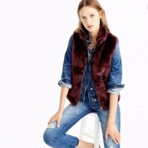 J.Crew Burgundy Excursion Plush Vest Size Small